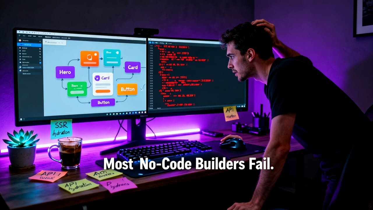 Why Most "No-Code" Builders Fail as Next.js Tools - no code nextjs website builder