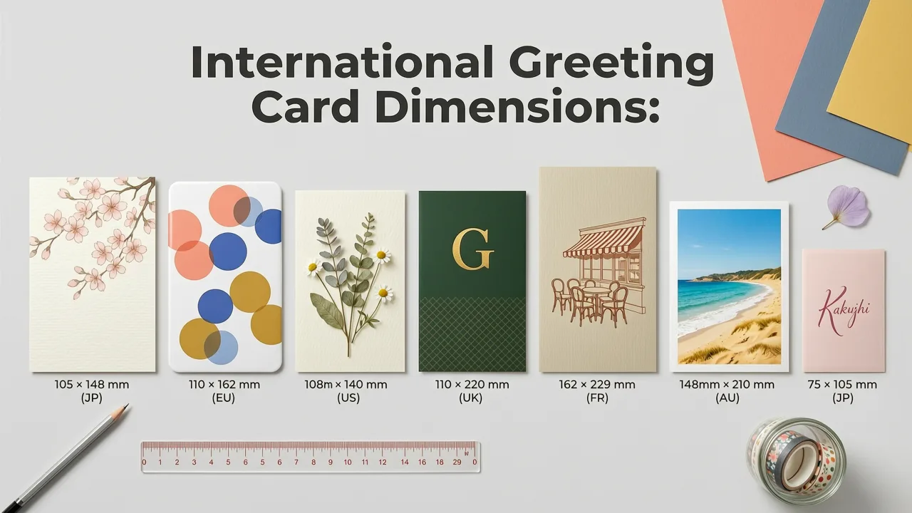 International Greeting Card Dimensions: Beyond the U.S. Standard - standard greeting card size inches