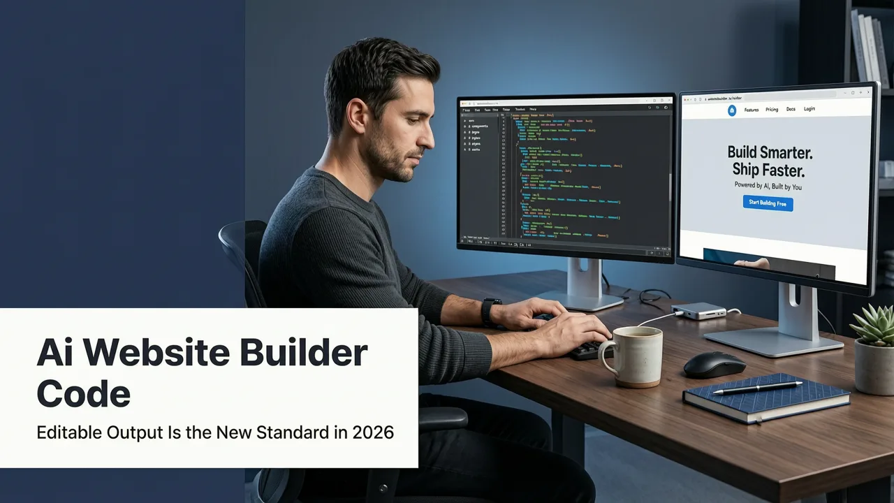 Featured image for AI Website Builder with Code Editor (2026)