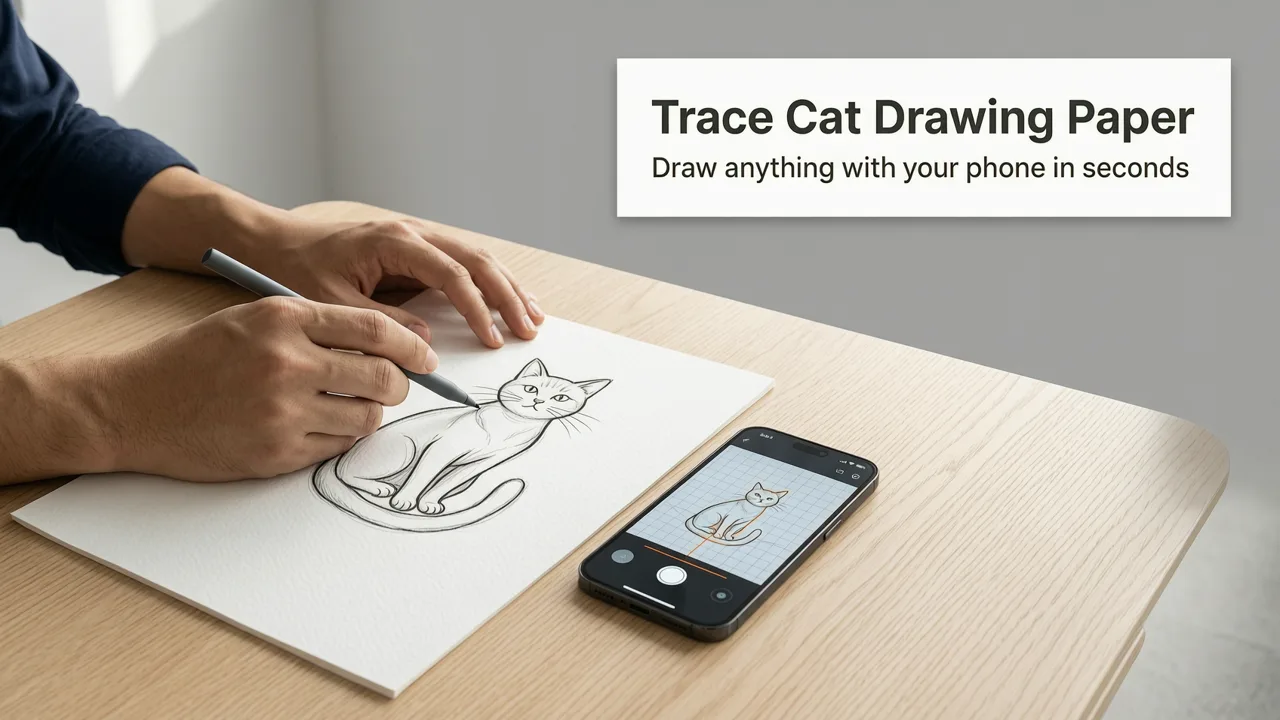 Trace Cat Drawing on Paper with Your Phone in 2026