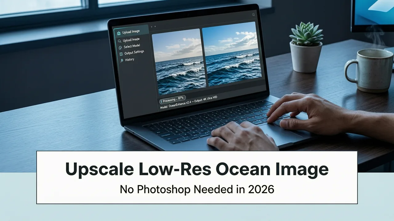 Upscale Low-Res Ocean Image Online – No Photoshop Needed in 2026