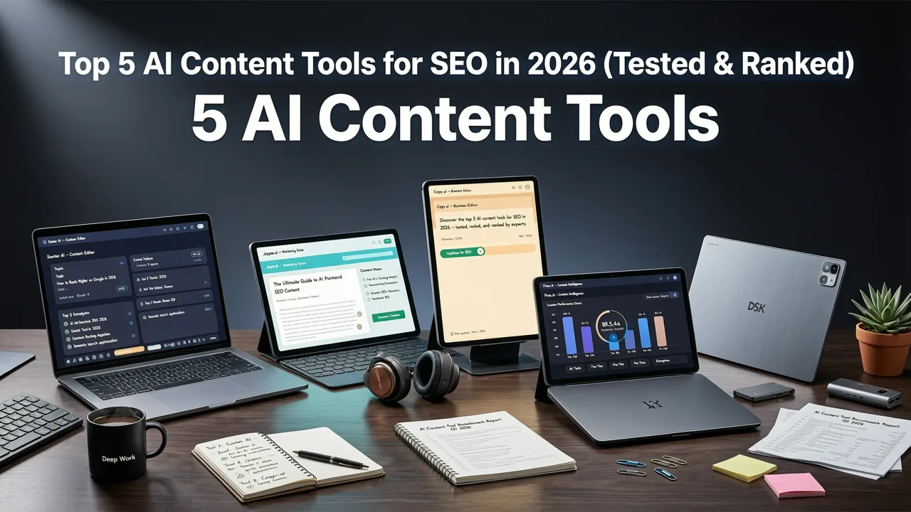 Top 5 AI Content Tools for SEO in 2026 (Tested & Ranked) - ai content for seo