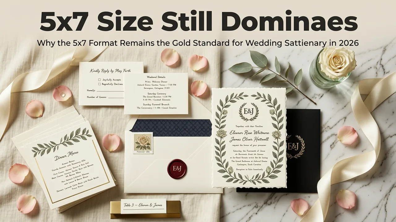 Why the 5x7 Size Still Dominates Wedding Stationery in 2026 - ai wedding invitation template 5x7