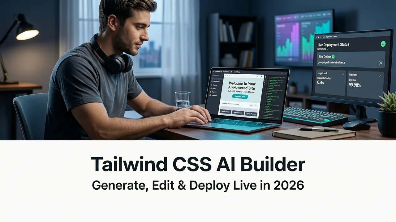 Featured image for Tailwind CSS AI Builder – Generate, Edit & Deploy Live in 2026