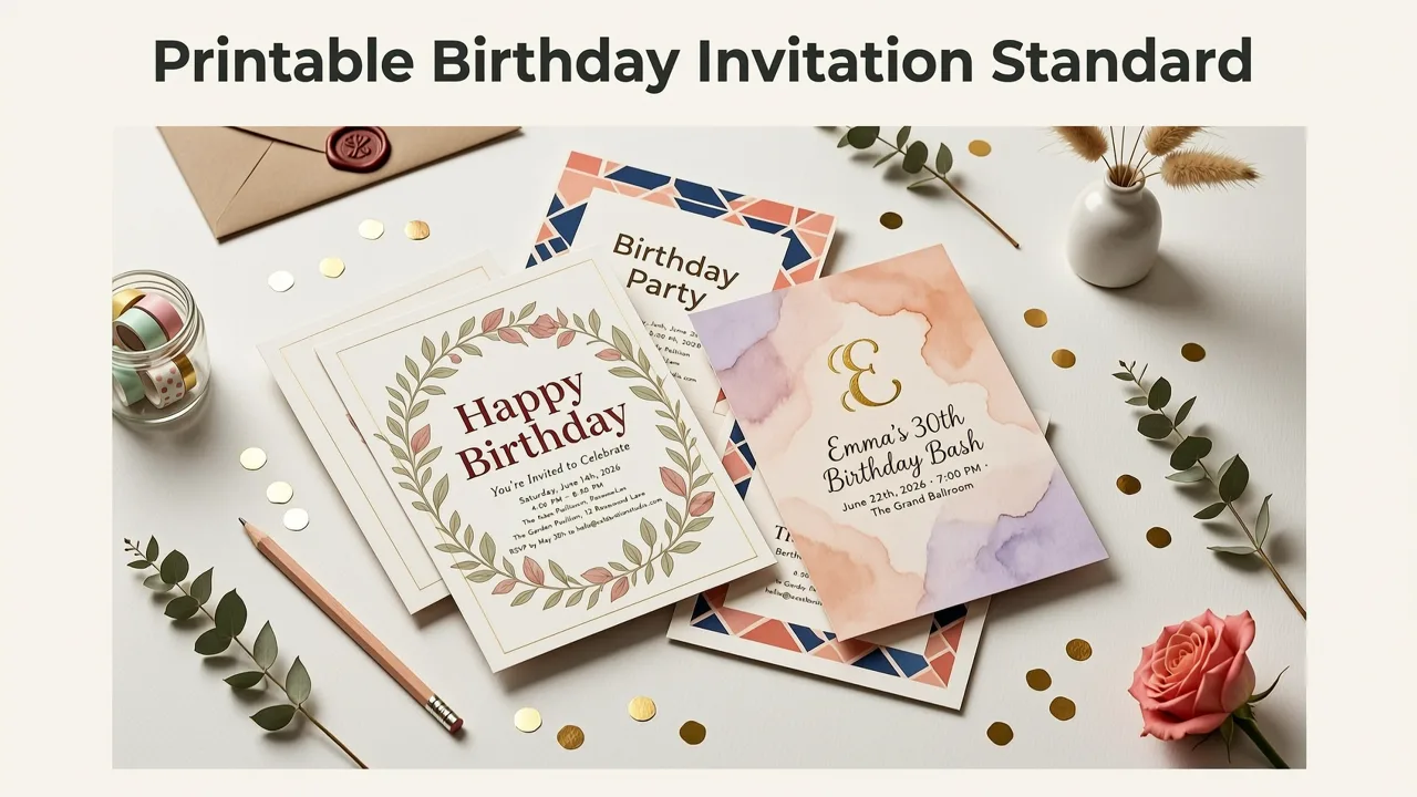 Printable Birthday Invitation Standard Size: Why 5×7 Inches & A7 Still Rule in 2026 - printable birthday invitation standard size