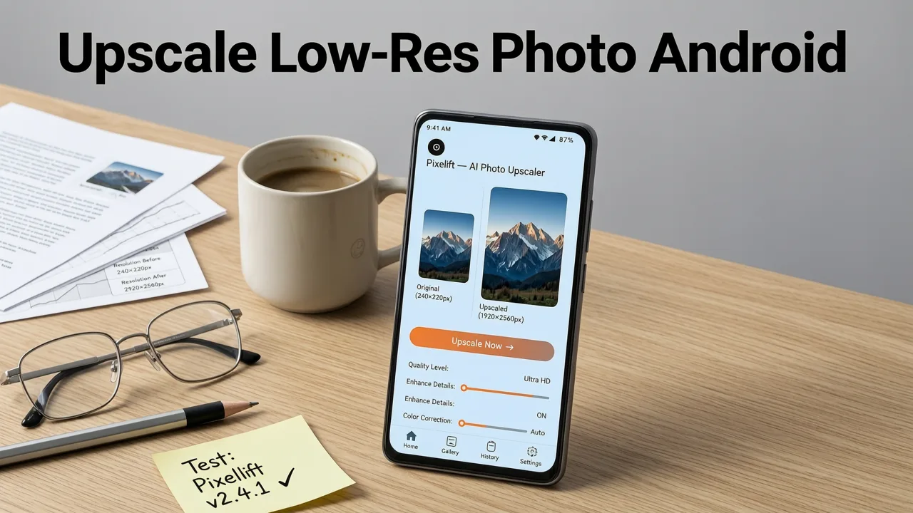 How to Upscale Low-Res Photo on Android Using Pixelift (2026 Workflow) - upscale low res photo android