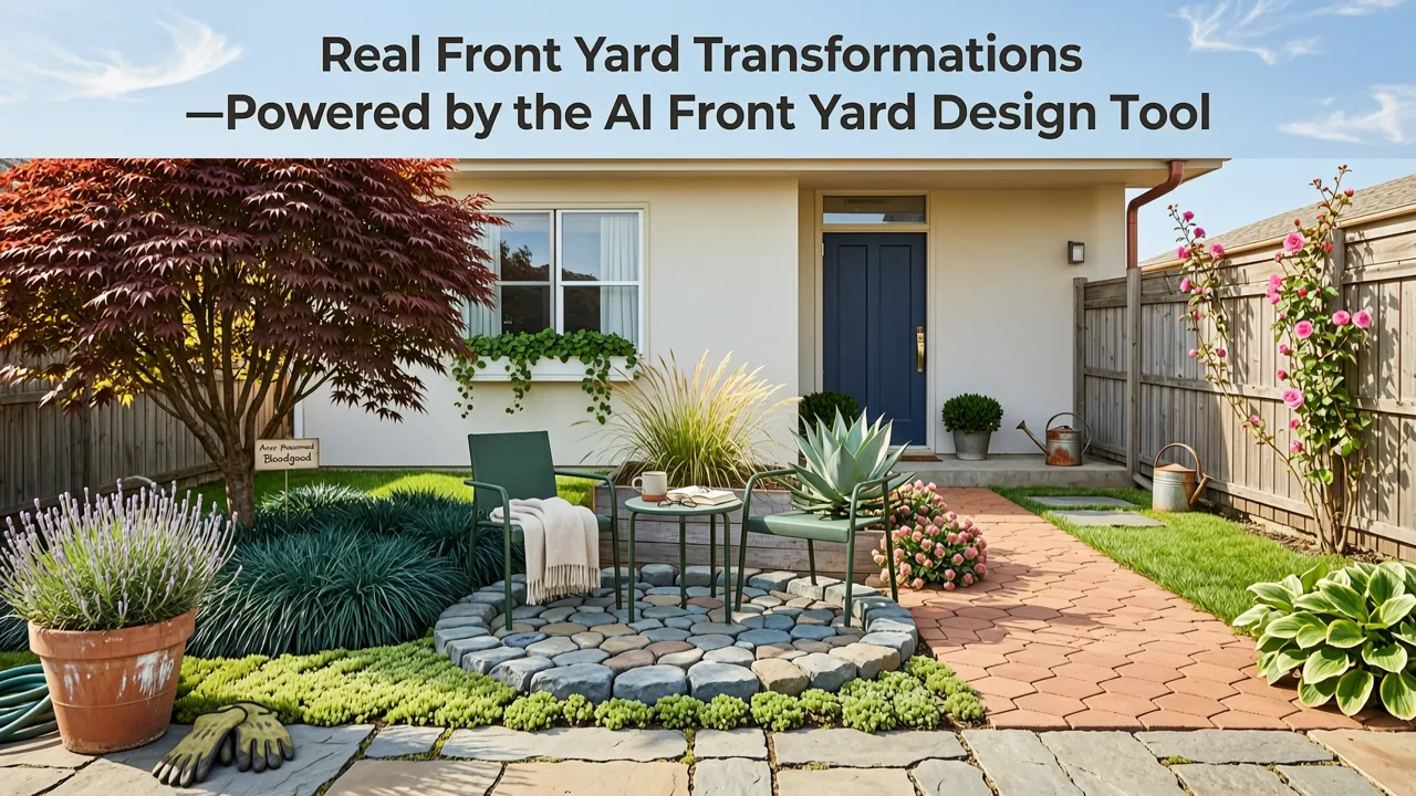 Real Front Yard Transformations—Powered by the AI Front Yard Design Tool - ai front yard design tool