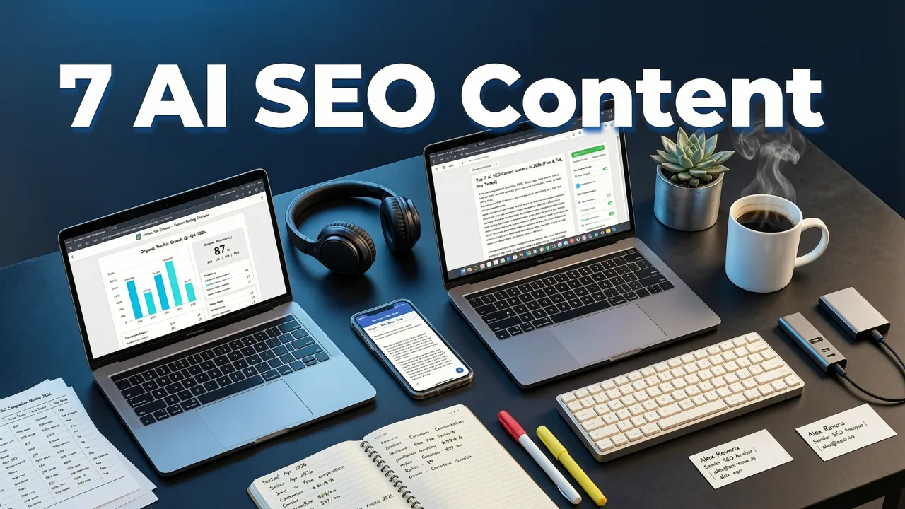 Top 7 AI SEO Content Generators in 2026 (Free & Paid, Tested) - best ai seo content generator 2026