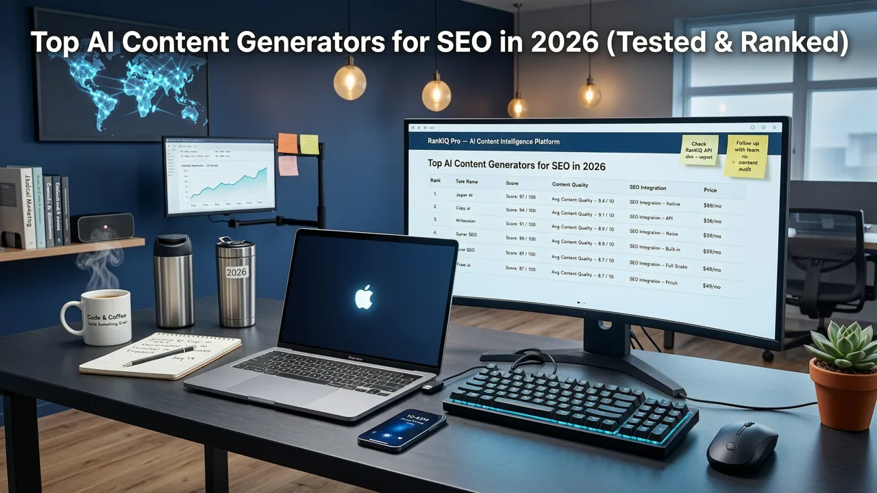 Top AI Content Generators for SEO in 2026 (Tested & Ranked) - ai content generator for seo