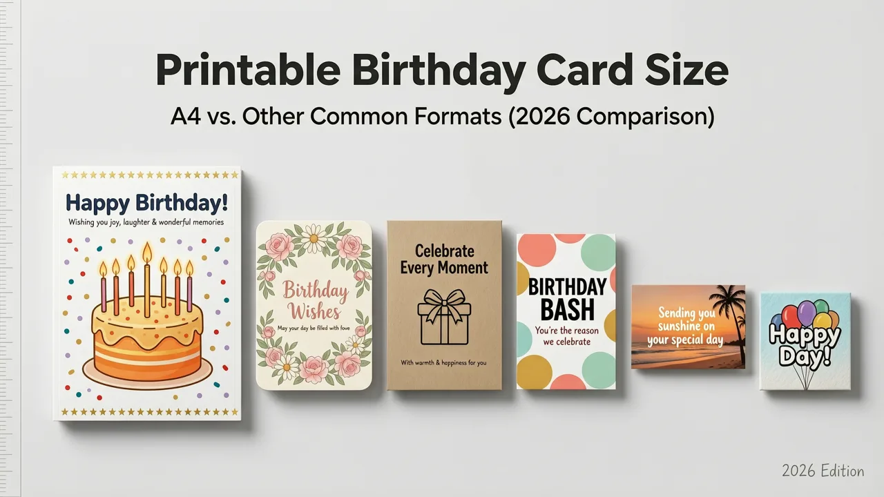 Printable Birthday Card Size A4 vs. Other Common Formats (2026 Comparison) - printable birthday card size a4