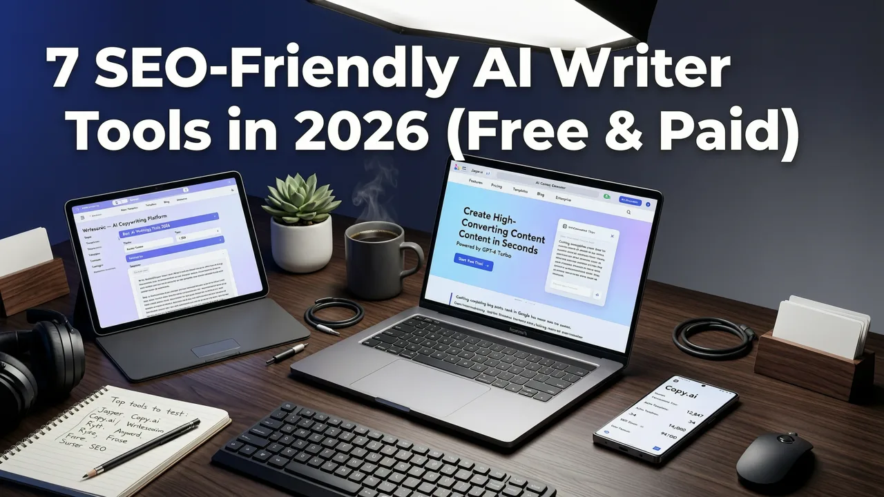 Top 7 SEO-Friendly AI Writer Tools in 2026 (Free & Paid) - seo-friendly ai writer tool