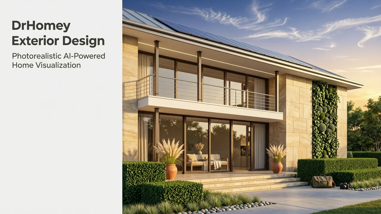 DrHomey Exterior Design Features on AI Design Interiors