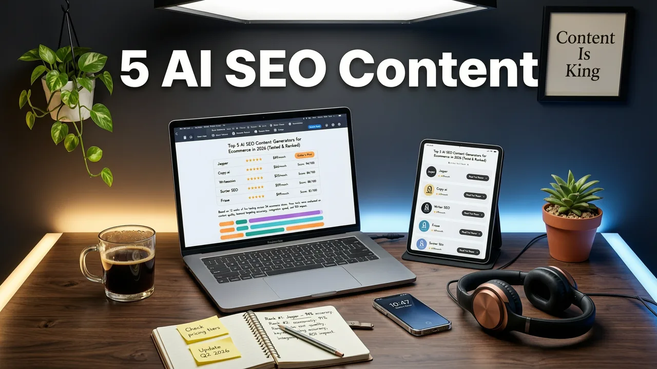 Top 5 AI SEO Content Generators for Ecommerce in 2026 (Tested & Ranked) - ai seo content generator for ecommerce