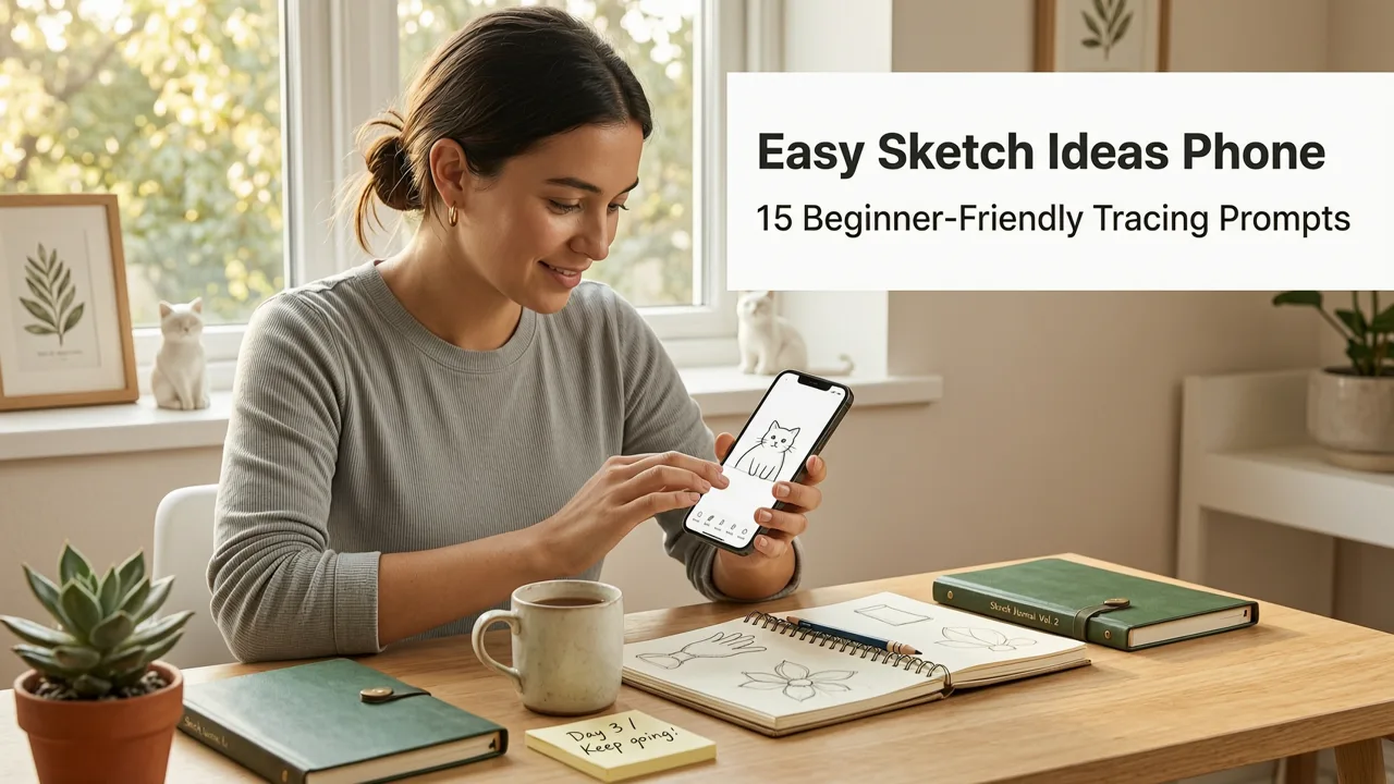 Easy Sketch Ideas with Phone: 15 Beginner-Friendly Tracing Prompts