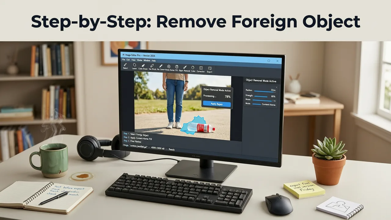 Step-by-Step: How to Remove Foreign Object from Photo Using AI Image Editor (2026) - remove foreign object from photo
