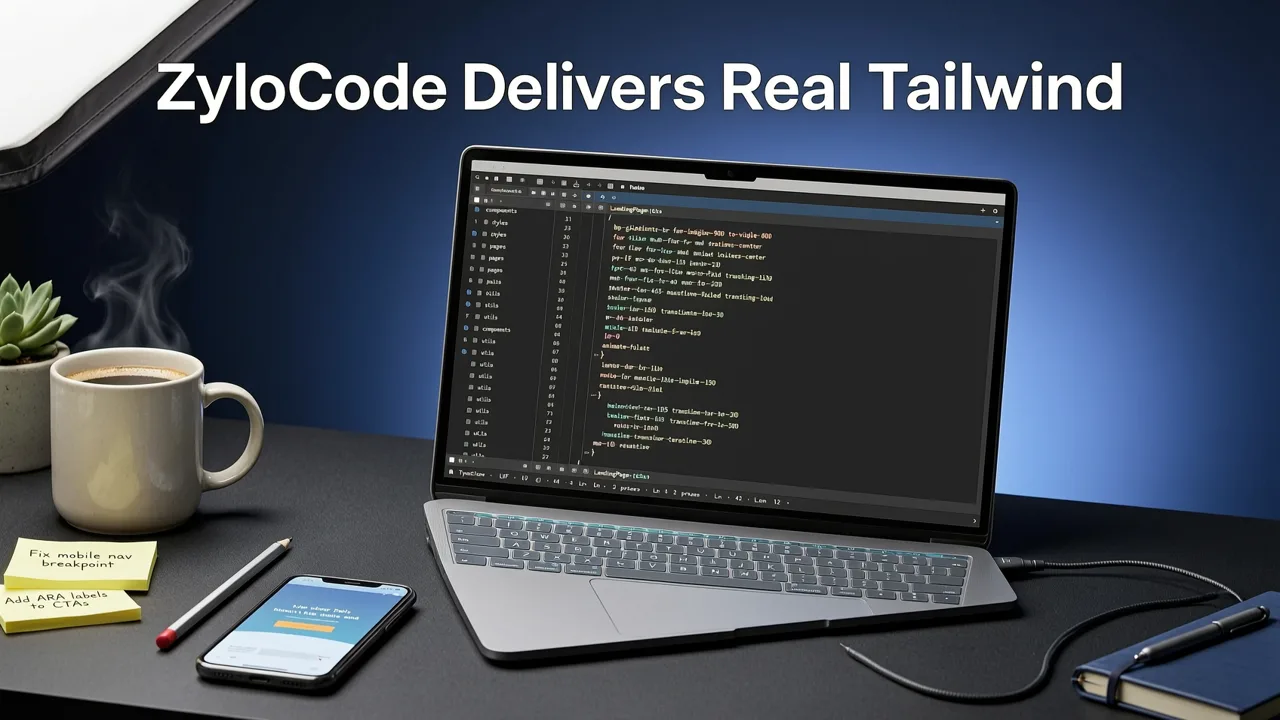 How ZyloCode Delivers Real Tailwind Responsive Landing Page Code - tailwind responsive landing page code