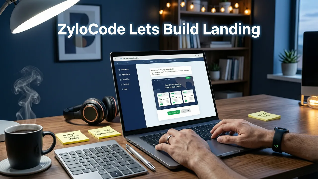 How ZyloCode Lets You Build Landing Page from Text Prompt (Step-by-Step) - build landing page from text prompt