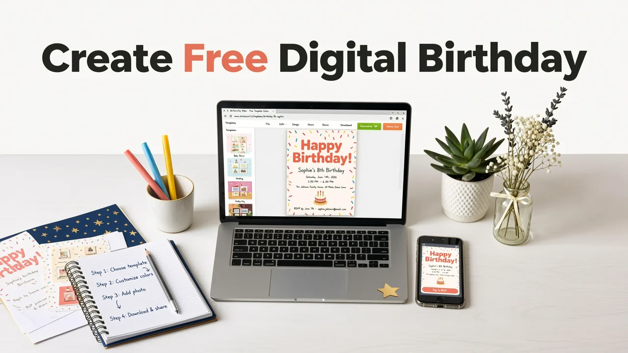 How to Create a Free Digital Birthday Invite in 2026 (Step-by-Step) - free digital birthday invite maker