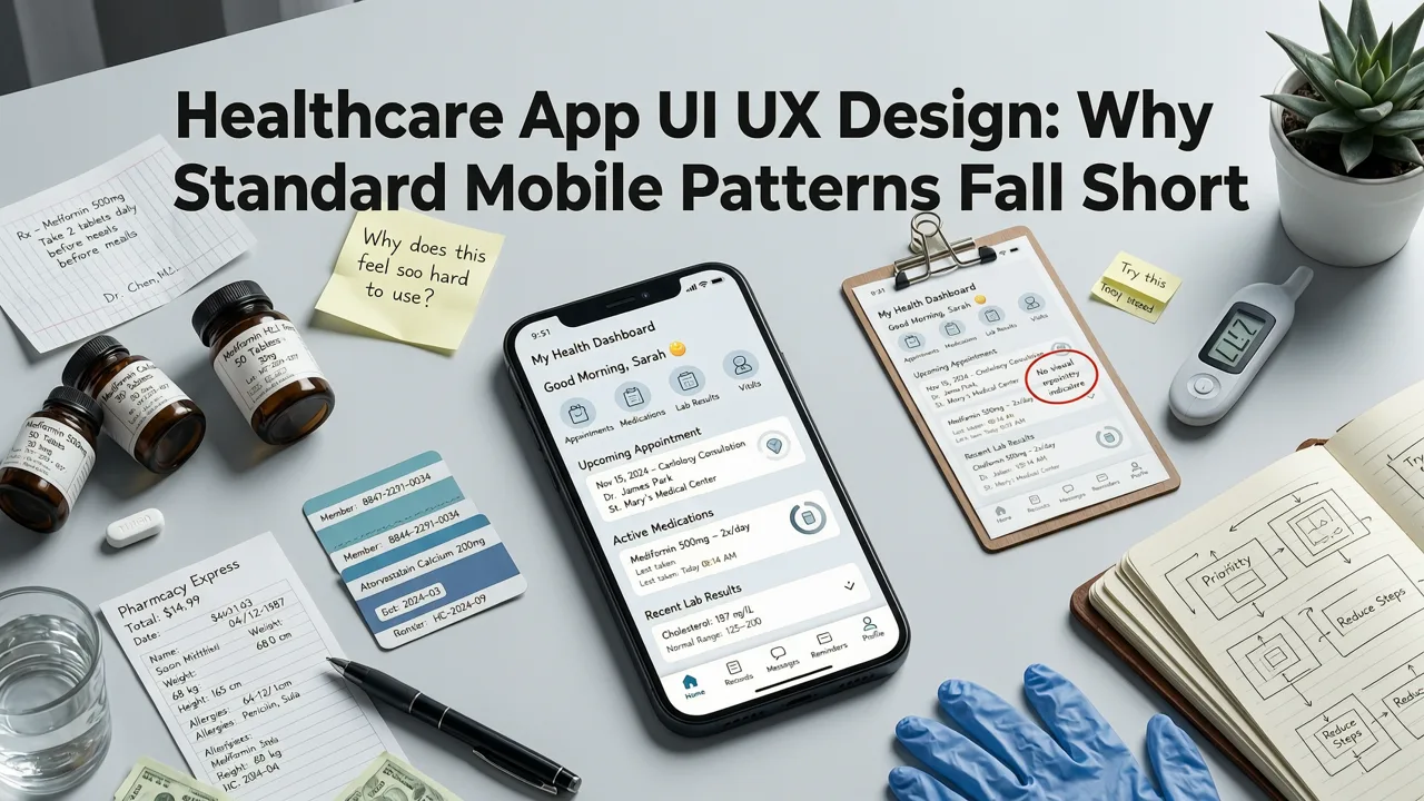 Healthcare App UI UX Design: Why Standard Mobile Patterns Fall Short - healthcare app ui ux design