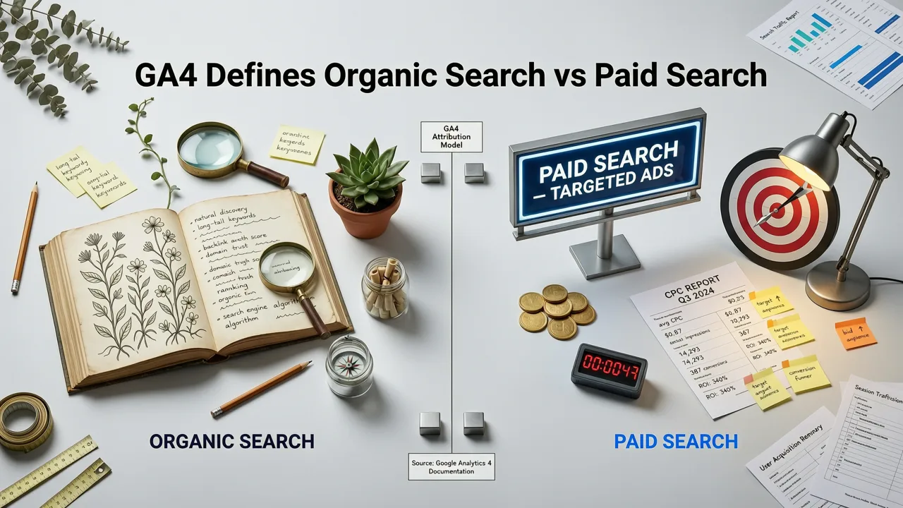 How GA4 Defines Organic Search vs Paid Search - organic search vs paid search in ga4
