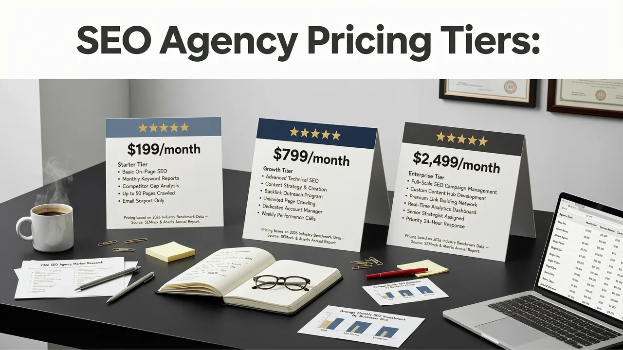 SEO Agency Pricing Tiers: Realistic 2026 Benchmarks - seo agency pricing guide