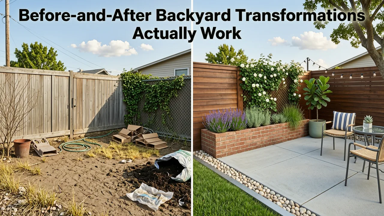 How Before-and-After Backyard Transformations Actually Work - backyard landscape ideas before and after