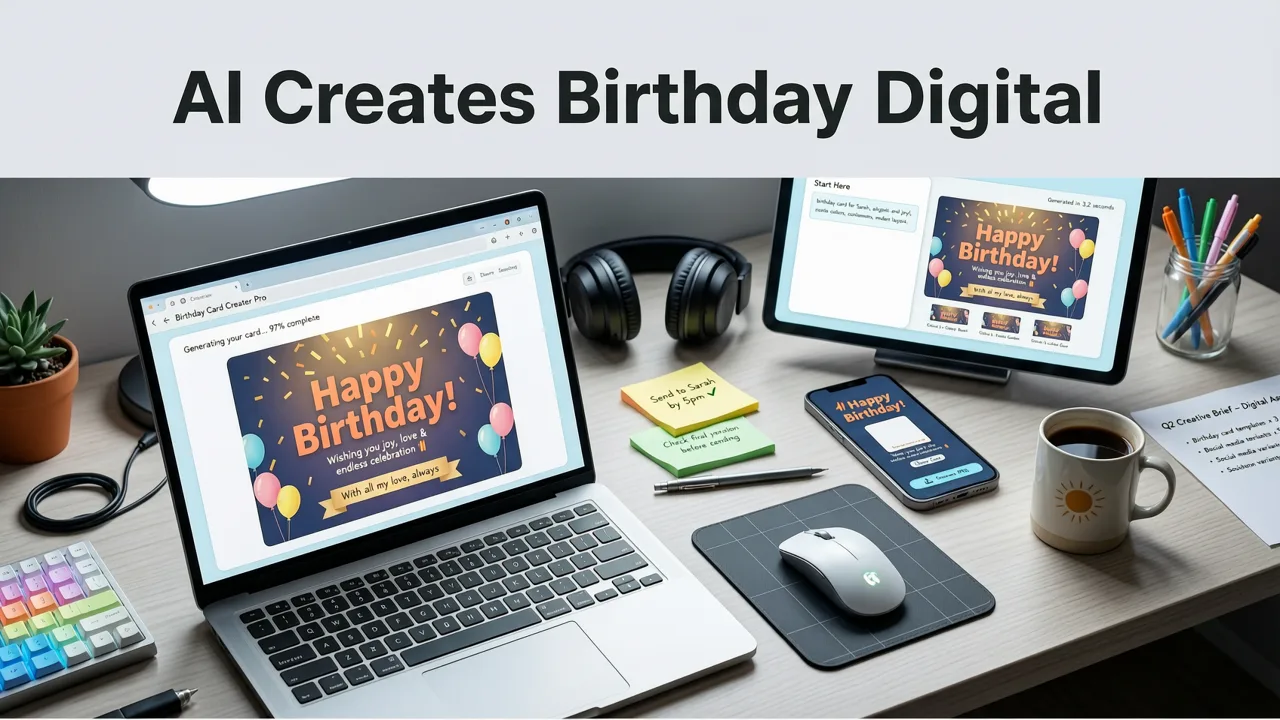 How AI Creates a Birthday Digital Card Template in Seconds - birthday digital card template