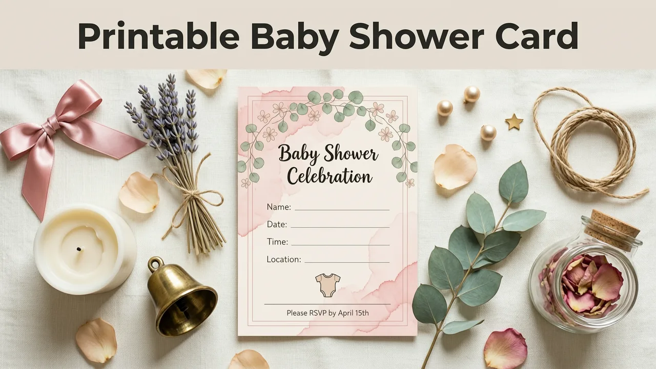 Printable Baby Shower Card Template – Editable & 2026-Ready - printable baby shower card template