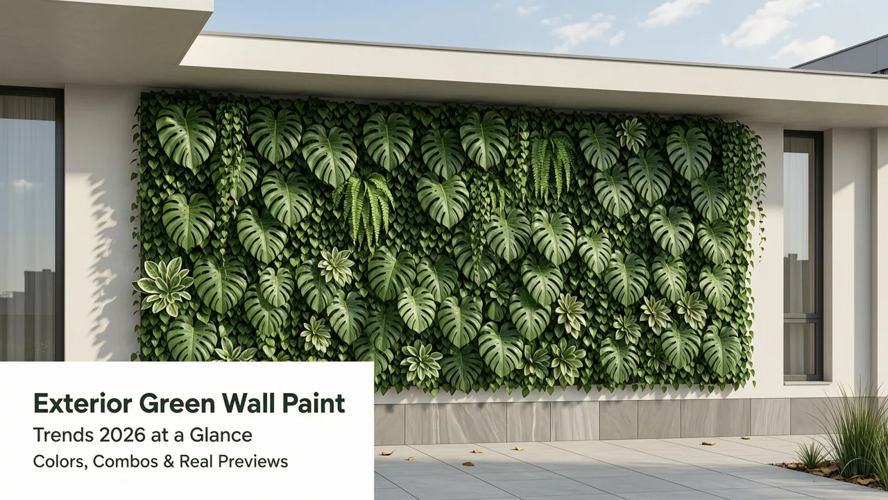 Exterior Green Wall Paint Trends 2026: Colors, Combos & Real Previews