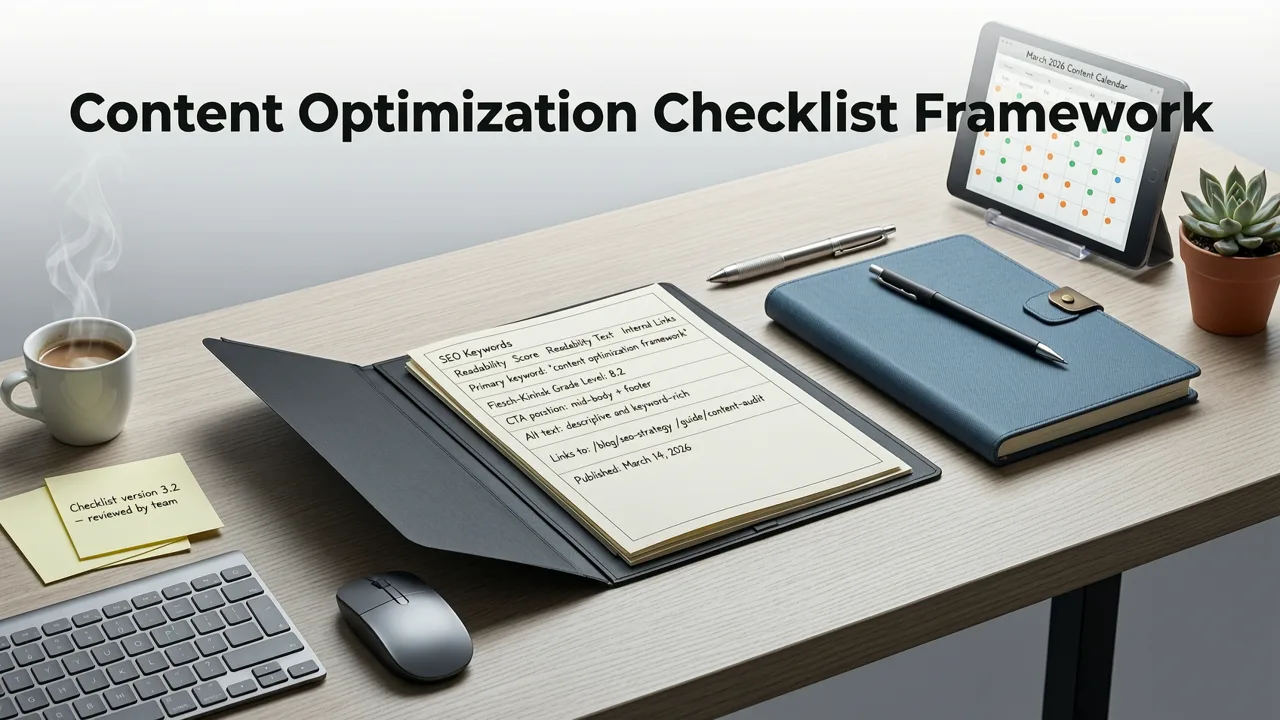 The 2026 Content Optimization Checklist Framework - content optimization checklist