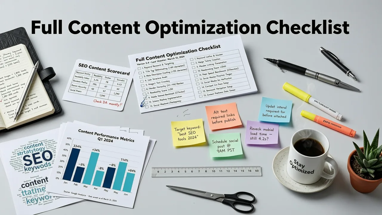 The Full Content Optimization Checklist at a Glance - content optimization checklist