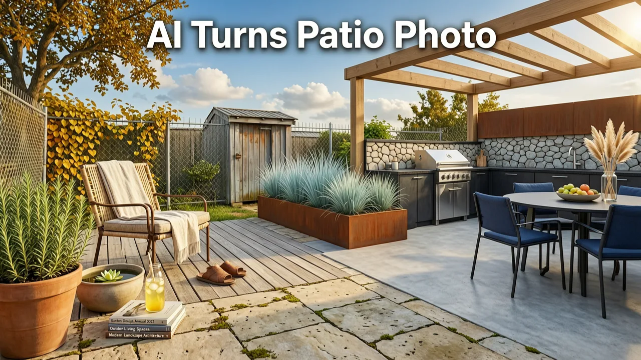 How AI Turns Your Patio Photo into a Realistic Design Concept - small patio design ideas 2026