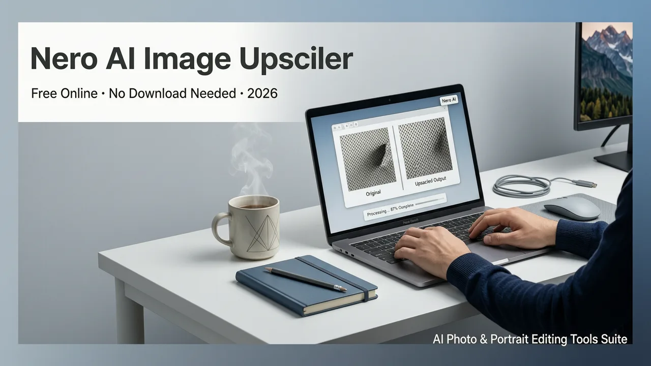 Featured image for Nero AI Image Upscaler Free Online — No Download Needed in 2026