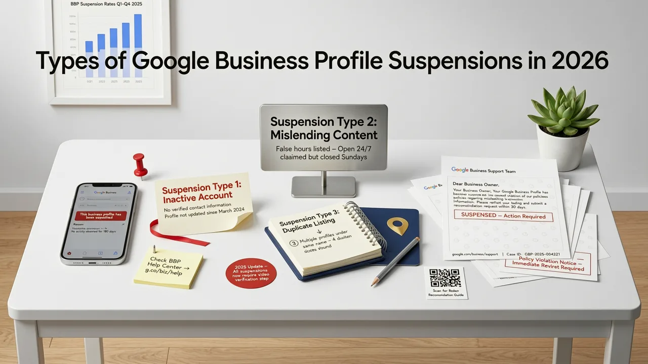 Types of Google Business Profile Suspensions in 2026 - fix google business profile suspension 2026