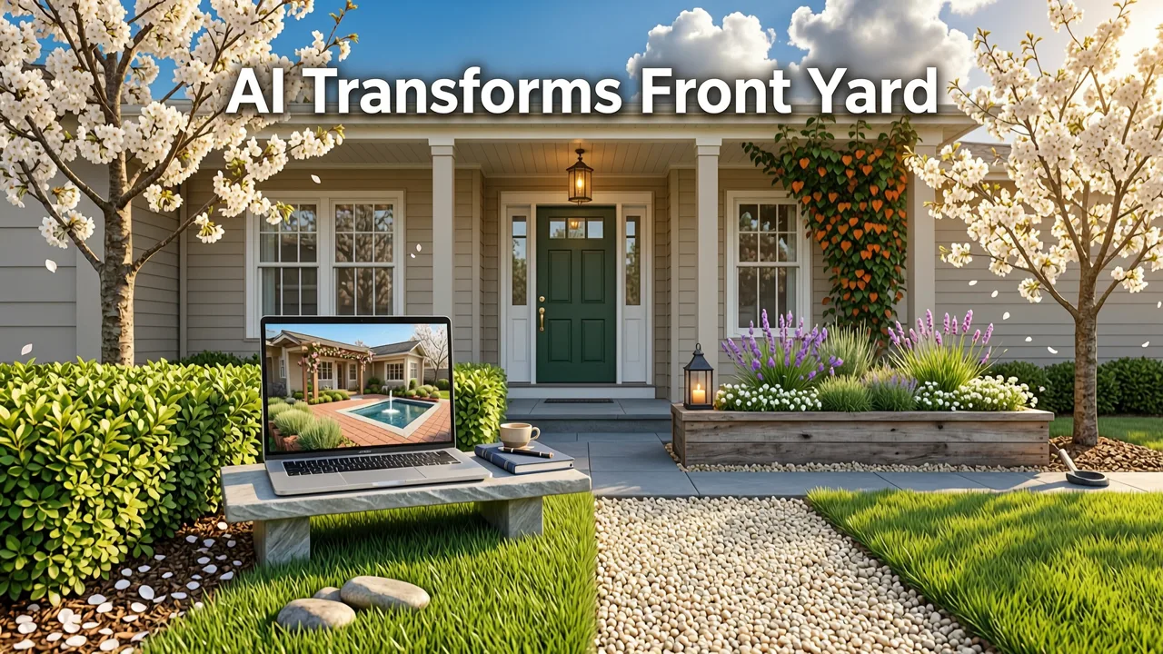 How AI Transforms Your Front Yard Photo into Realistic Design Concepts - front yard landscape ideas ai