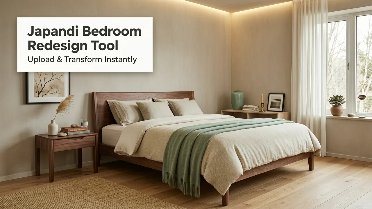 Japandi Bedroom Redesign Tool — Upload & Transform Instantly