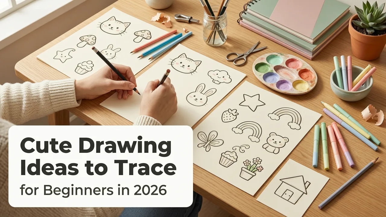 15 Cute Drawing Ideas to Trace for Beginners in 2026