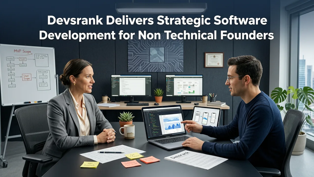 How Devsrank Delivers Strategic Software Development for Non Technical Founders - software development for non technical founders