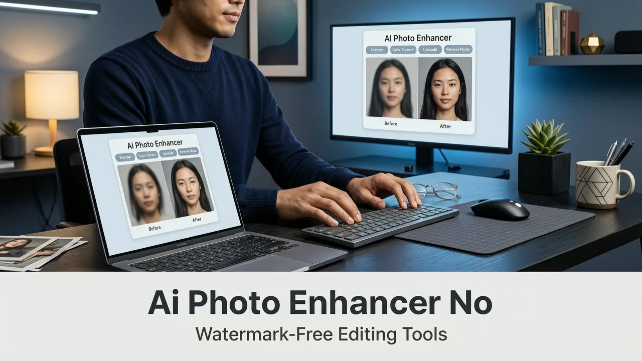 Featured image for AI Photo Enhancer No Watermark — Free Editor 2026