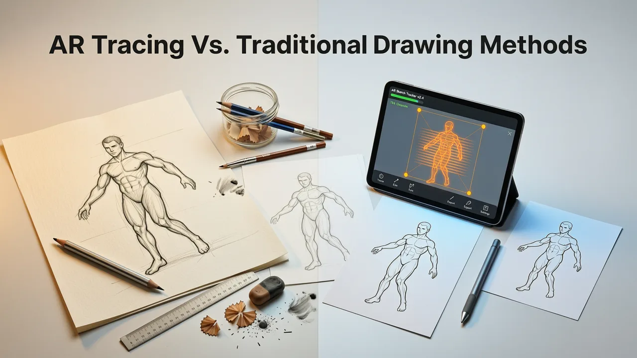 AR Tracing vs. Traditional Drawing Methods - ar drawing app for iphone