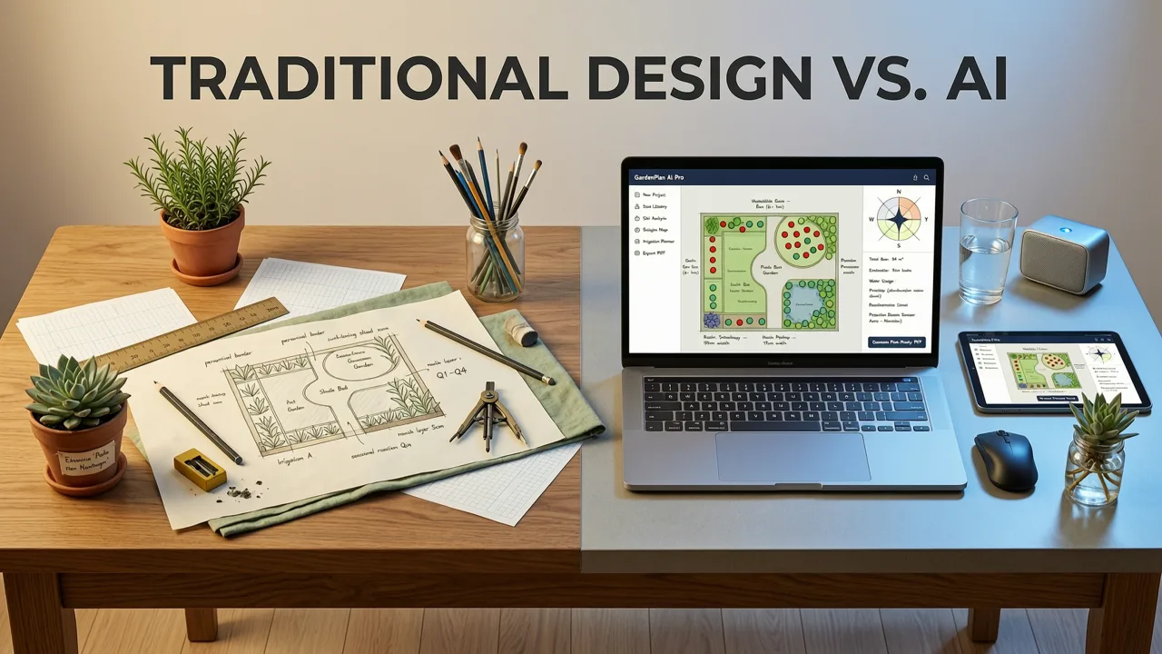 Traditional Design vs. an AI Garden Plans Generator - ai garden plans generator