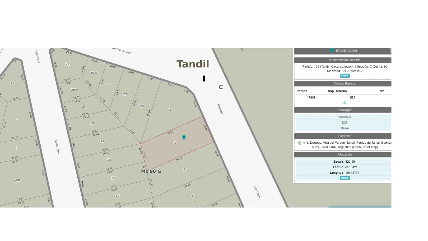 lote en Dorrego y Paso de los Andes, , Tandil en venta a USD 60.000