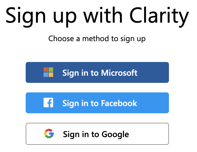 clarityサインアップ