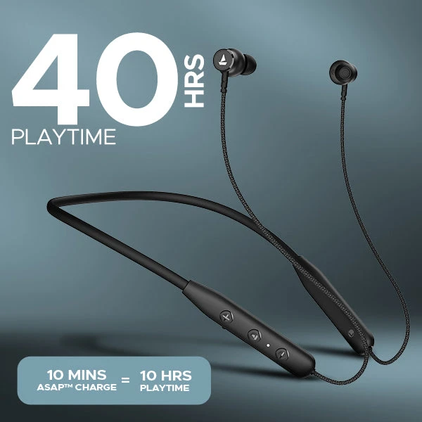 boAt Rockerz Wireless Bluetooth Neckband Earphones - Active Black