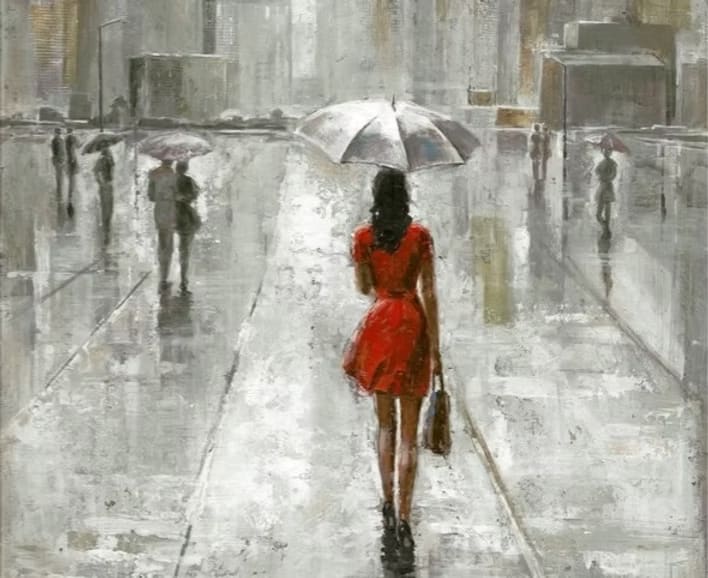 The Umbrella Girl III - Acrylic Painting by Ana Chemikos