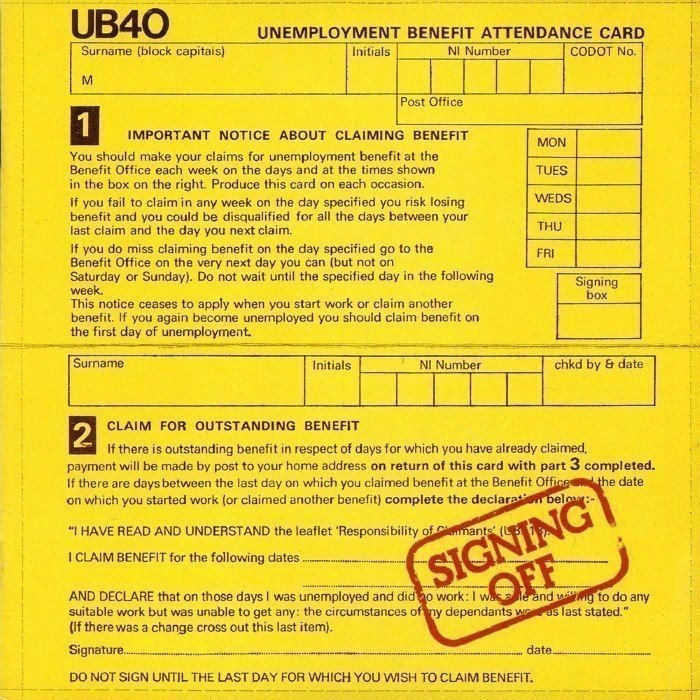 Album cover for Signing Off - UB40