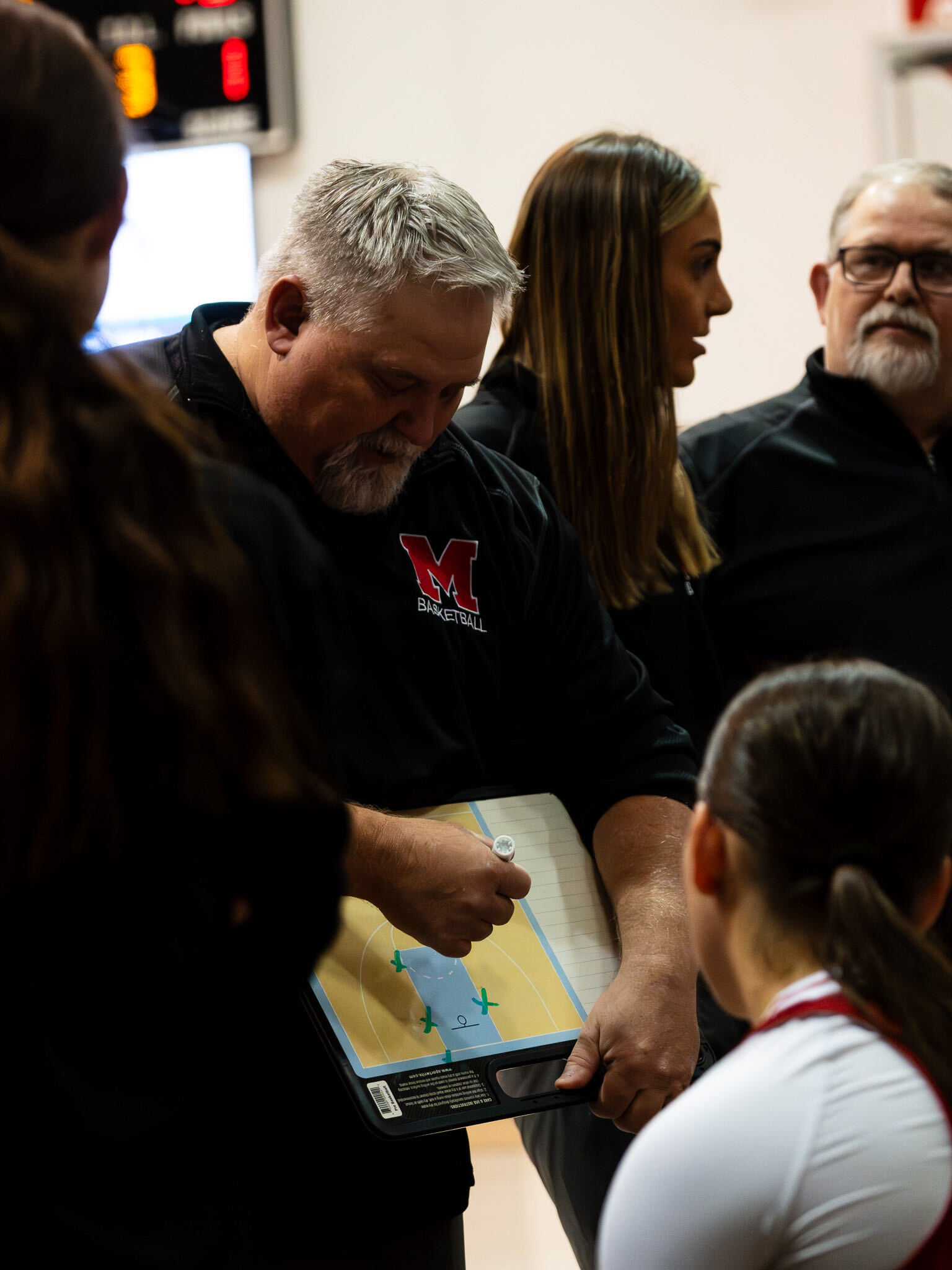 Coach Martinson Drawing a Play During a Timeout