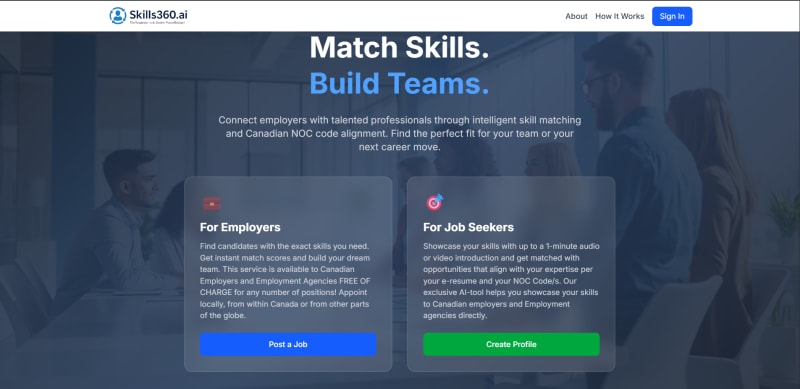 Skills360.ai – Job-Seeking and Job-Posting Platform