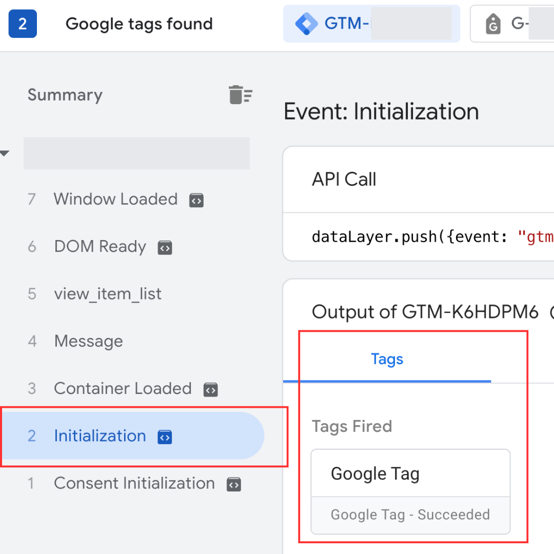 Google Tag Fired