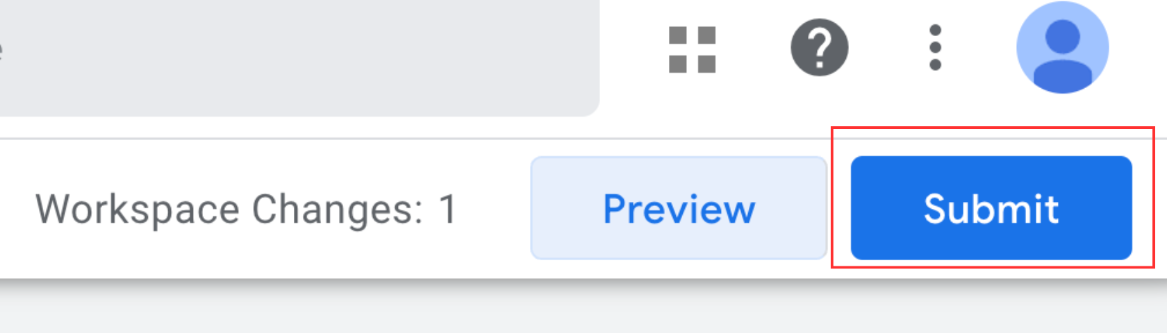 Google tag manager submit changes button